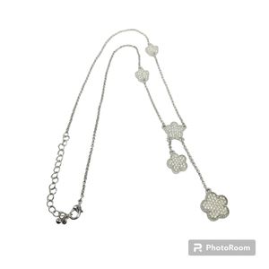 * Floral charm Dangle necklace 3" floral charm 20" chain